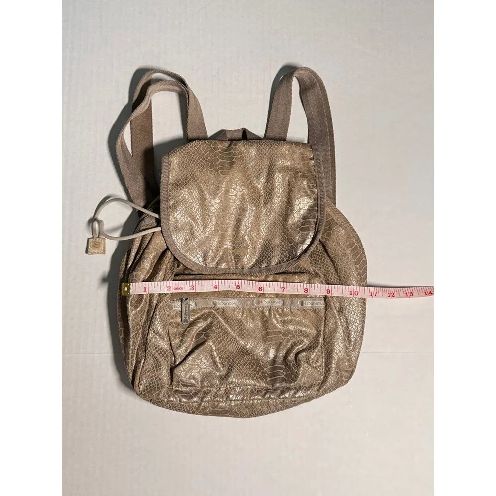 LESPORTSAC Small Backpack in Golden Foil Snake Print (Bx 3)